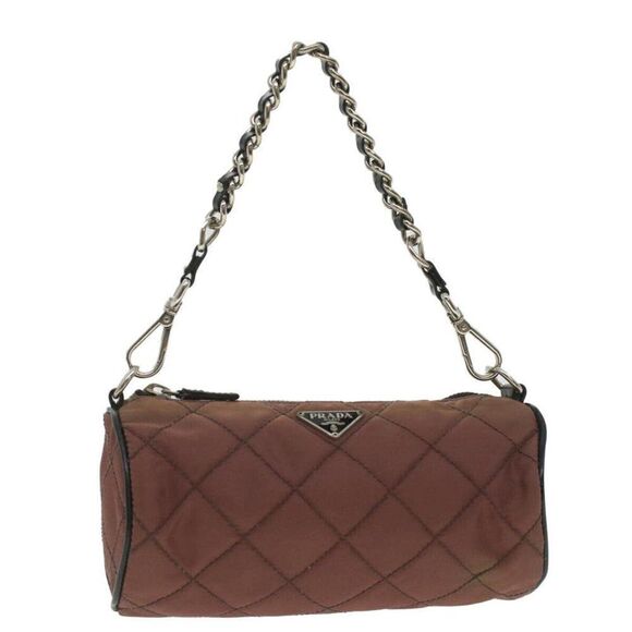 PRADA Chain Pouch Nylon Wine Red - Picture 1 of 15